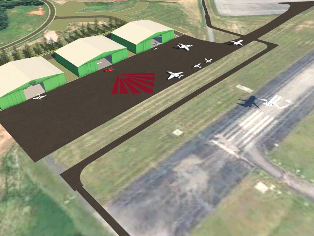 North Apron Development rendering looking east